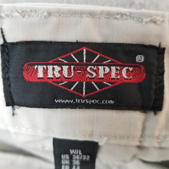 TRU-SPEC Pants Mens 36x32 Khaki Ripstop Cargo Tactical Utility Pockets Workwear - Picture 14 of 16